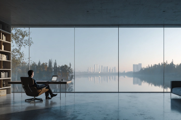 Person thinking about a career change at dawn
